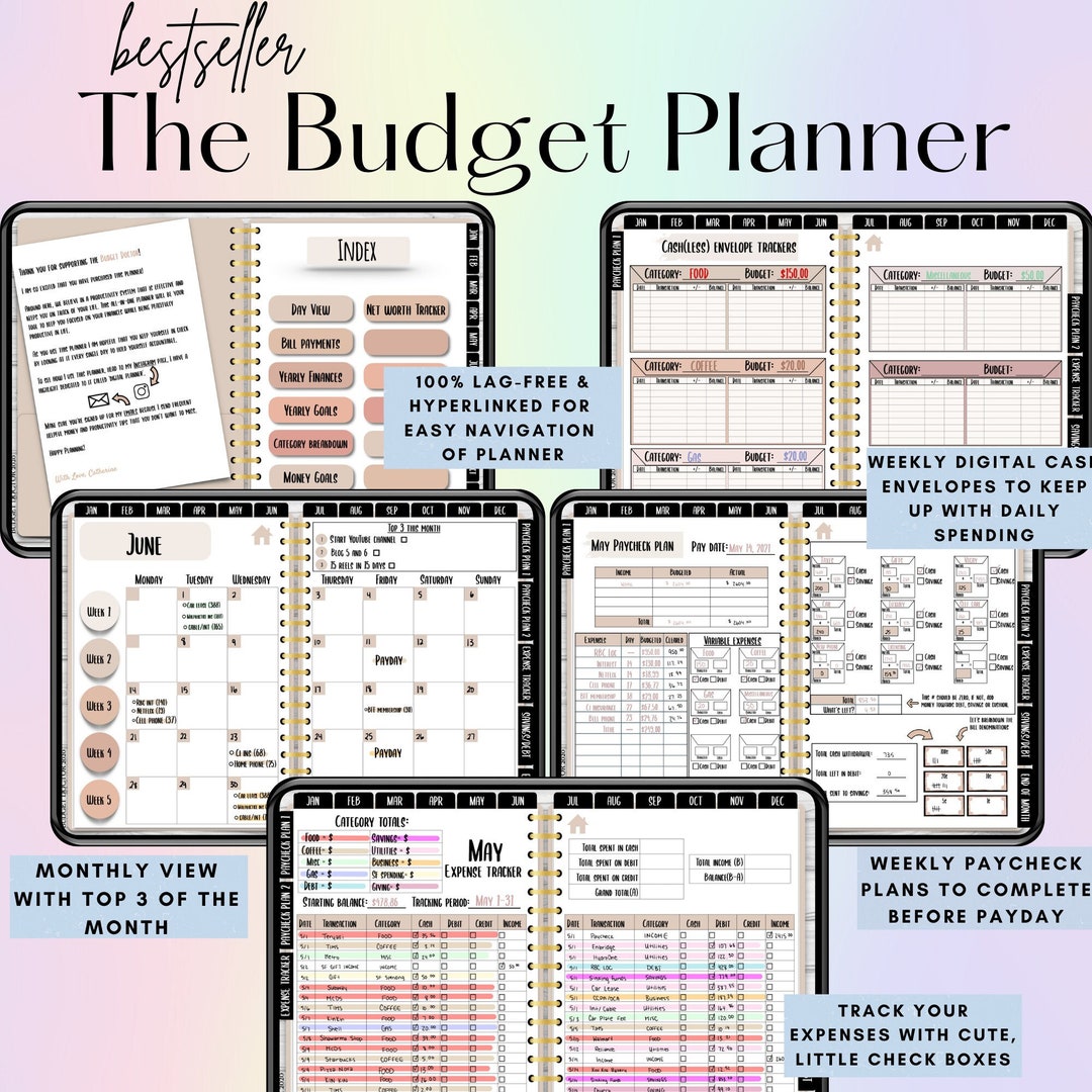 Undated DIGITAL iPad Budget Planner Weekly Paycheck Edition LAG FREE