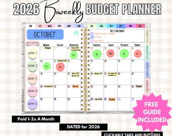 NEW Digital Budget Planner 2026 adhd planner daily weekly monthly budget planners iPad simple budget paycheck budget ipad planner template