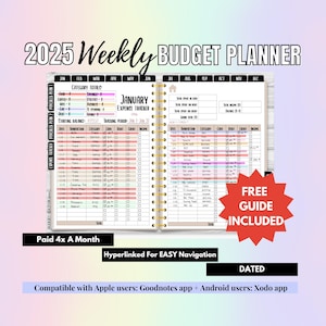 Weekly Clean Girl Aesthetic adhd Digital Planner Bill Tracker Budget Spreadsheet Cash Stuffing Good Notes Planner Remarkable 2 Planner