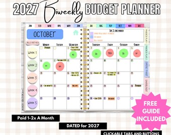 2027 Digital Budget Planner adhd planner daily weekly monthly budget planners iPad simple budget paycheck budget ipad planner template