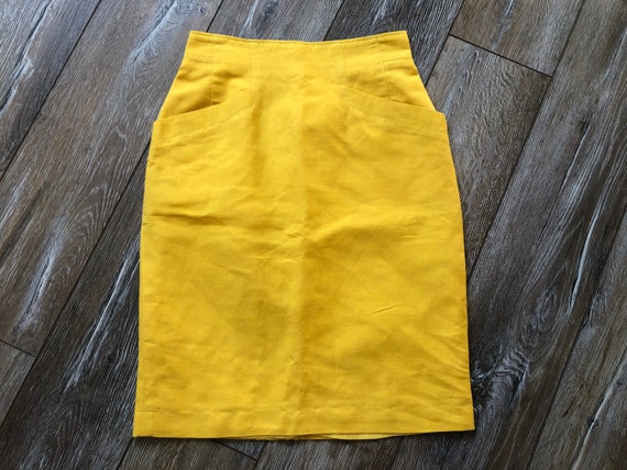 Vintage KENZO Jungle Womens Linen Skirt With Pock… - image 1
