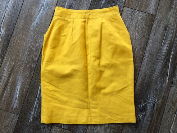 Vintage KENZO Jungle Womens Linen Skirt With Pock… - image 2