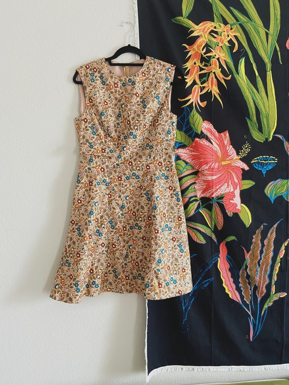VINTAGE 1960's Handmade Floral Shift Dress / Vinta