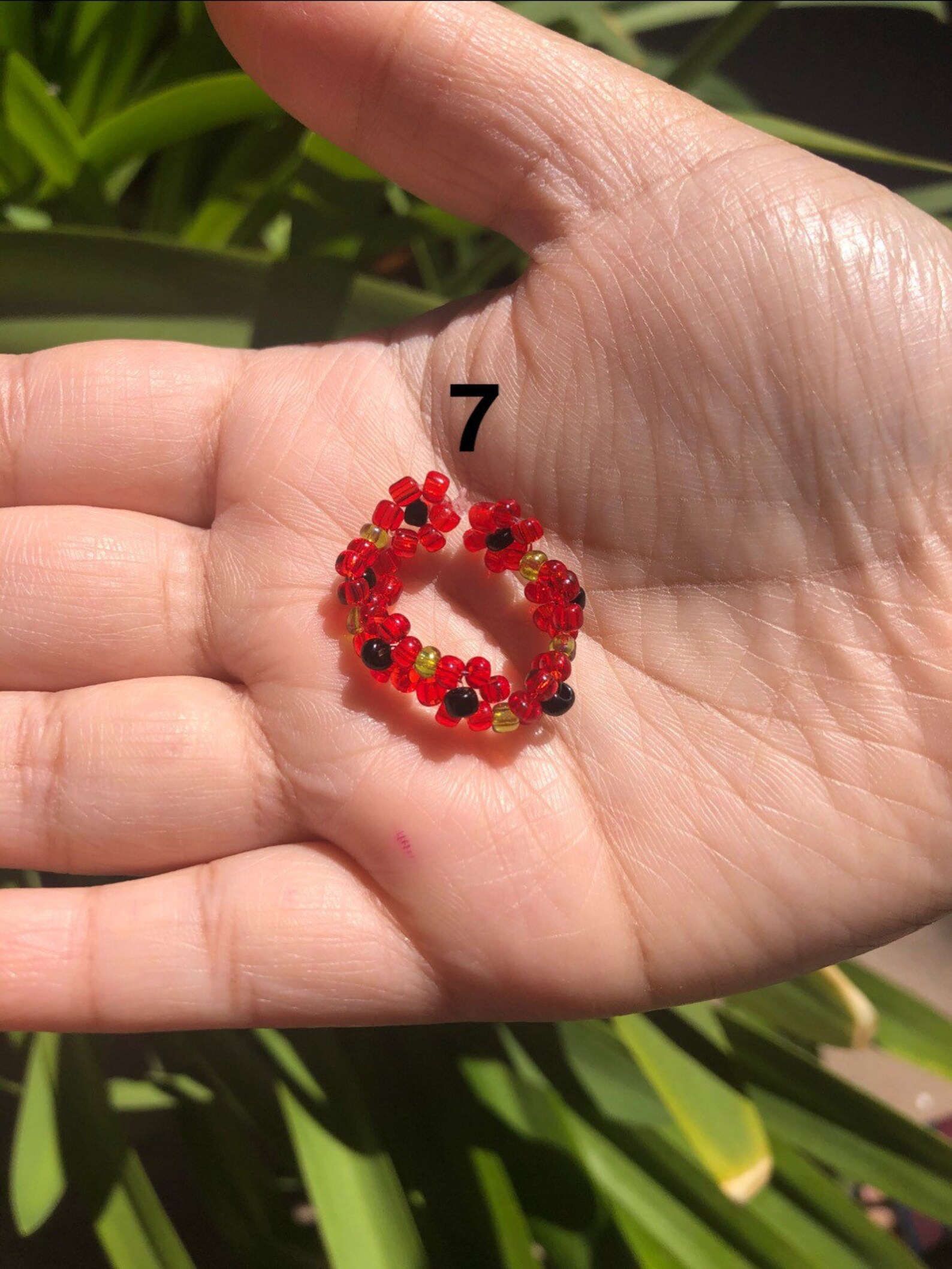 Beaded Flower Ring Stackable Multiple Flowers Multiflower Etsy