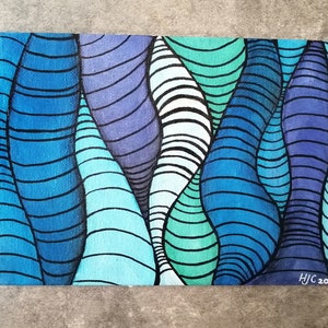 Abstract Ocean Acrylic Painting