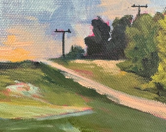 Lets take the Backroad | 6” x 6” | Acrylic Painting | Wall Decor