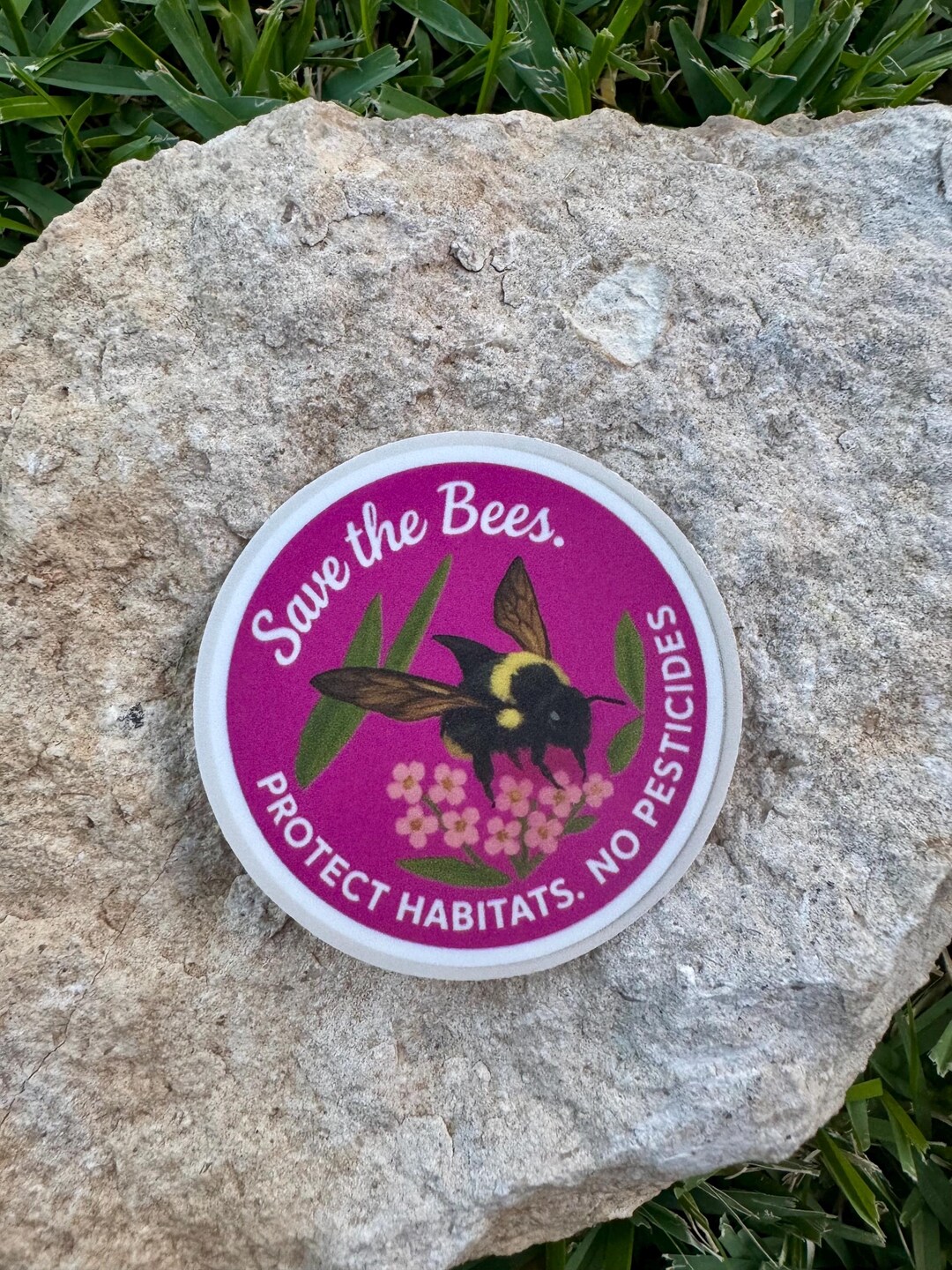 No Pesticides | 2.5” Bee Vinyl Sticker - Etsy
