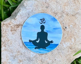 Meditation Om Sticker | Aum Spiritual Vinyl Sticker 3” | Yoga Sticker | Mindfulness Gift | Energy Healing Decal