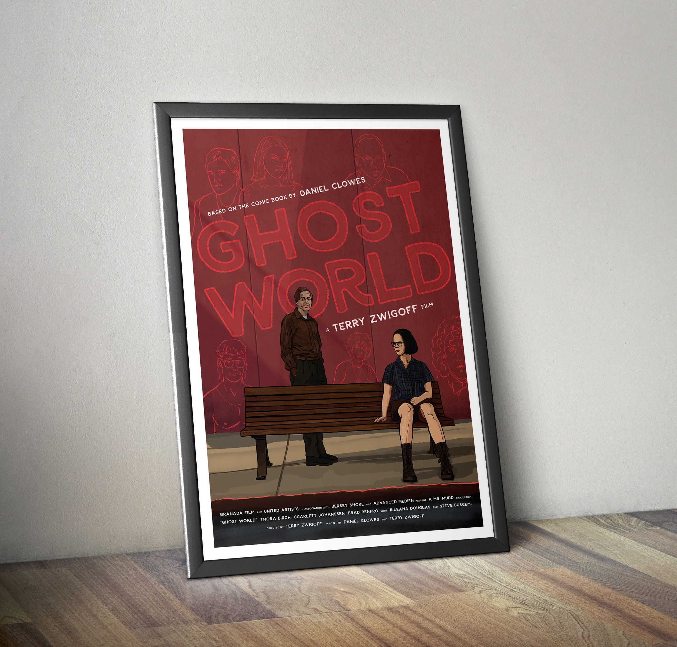 GHOST WORLD ゴーストワールド ポスター Amazon.co.jp: 【フレーム付-黒-】 映画ポスター ゴースト
