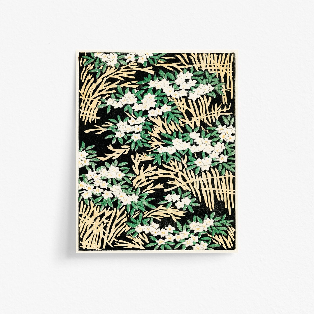 Old Japanese Flower Design Printable Art | Antique Japan Print by ...