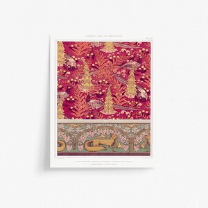 Antike Kunst & Handwerk Stil druckbare Wand Jugendstil Design | Viktorianischer Handwerker Wohndekor mit Fuchs, Blumen von Maurice Pillard Verneuil