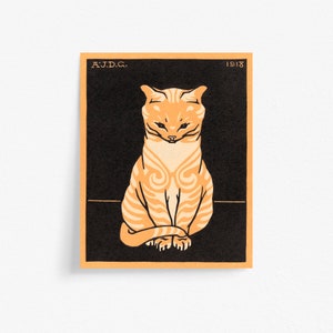 Orange Cat Printable Wall Art | Antique Orange Tabby Cat Print by Julie de Graag | Cat Lover Vintage Home Decor, 5 Sizes Included