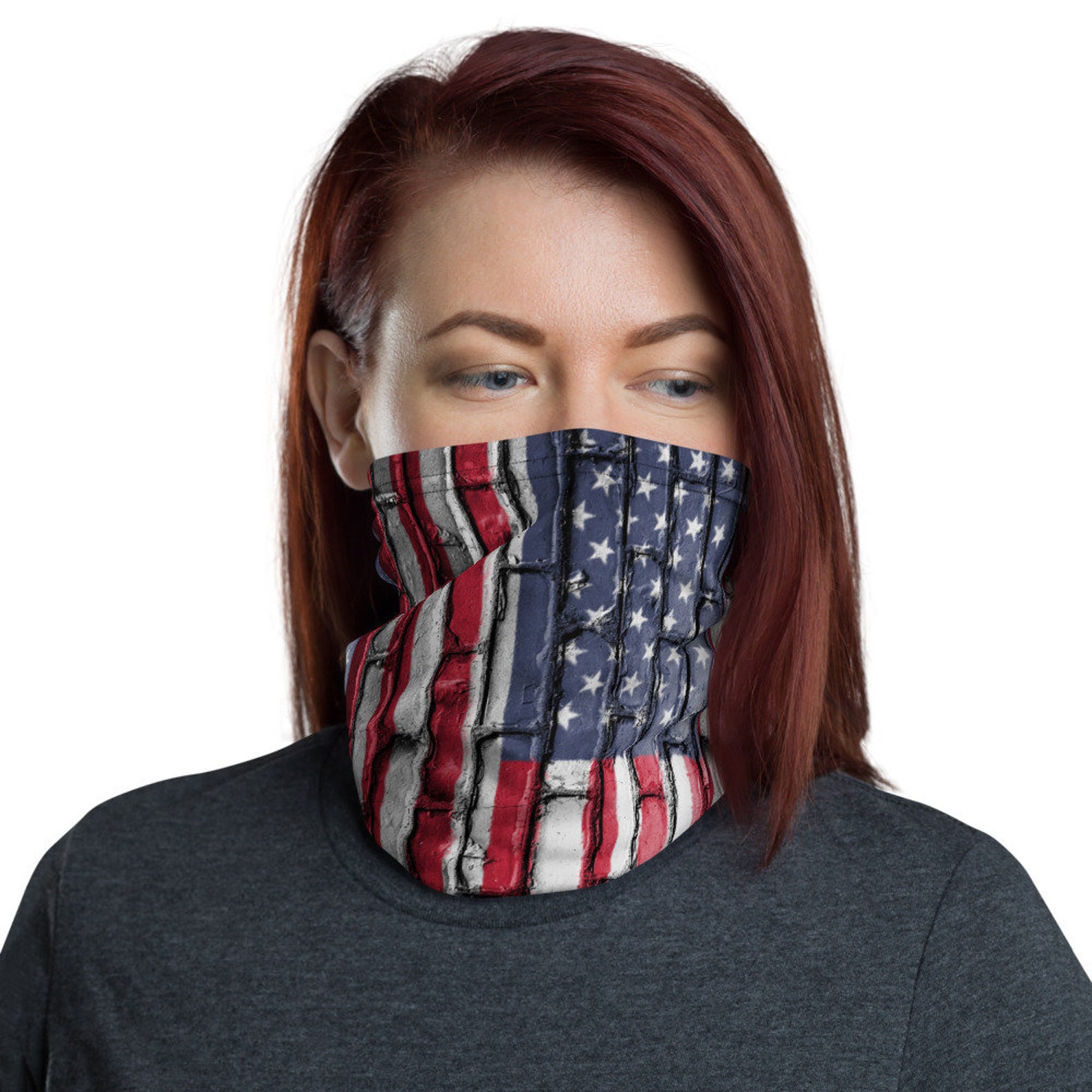 Vintage American Flag Neck Gaiter for Men Women USA Flag Etsy