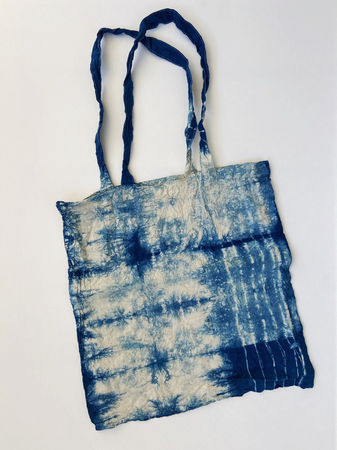 Shibori Cotton Indigo Tote Bag shibori Bag Shoulder Bag Etsy