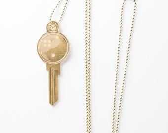Yin Yang Key, Kwikset key, Real House Key Blank, New Home Owner, House Warming Gift, Birthday Gift, Key Necklace, Relator, Home Sweet Home