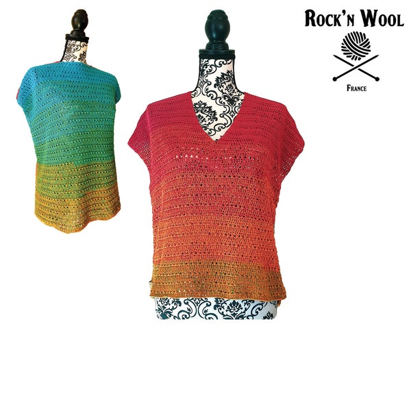 Pull au crochet Freya rainbow