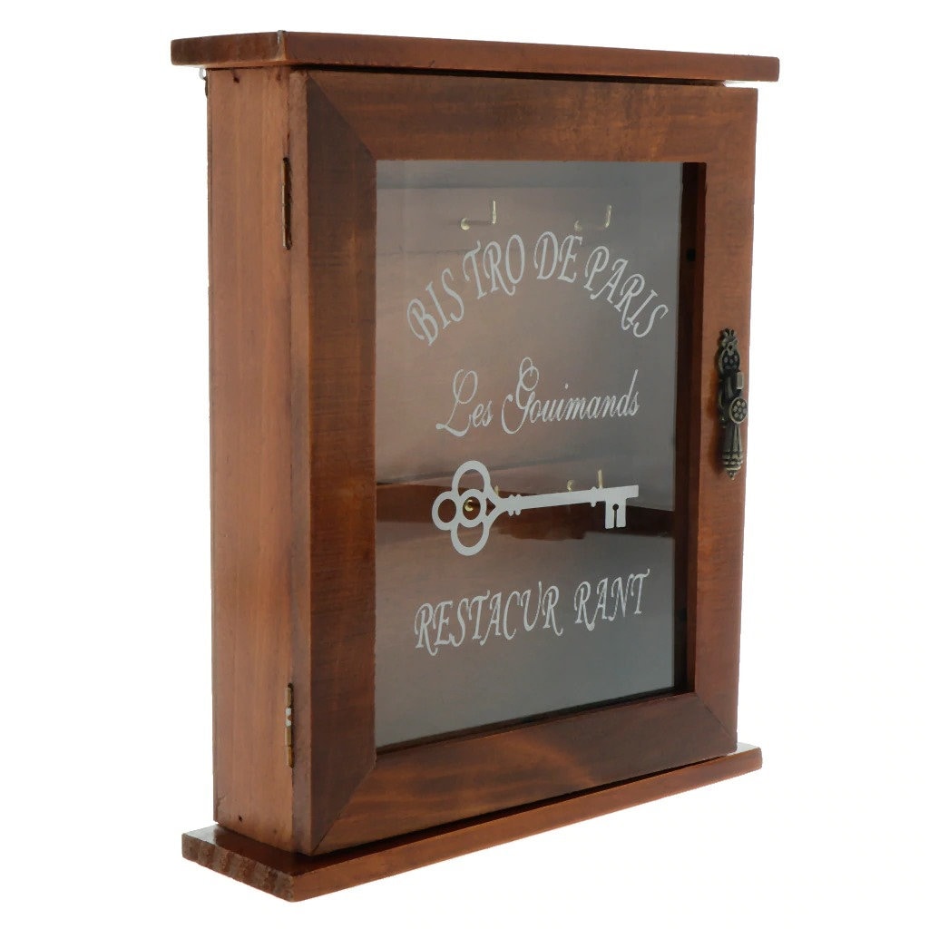 European Style Wooden Key Holder Box with 6 Hooks Wall Mounted Etsy