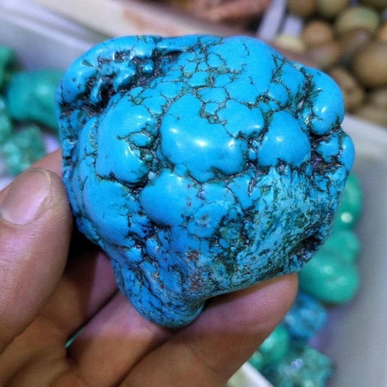 Natural turquoise raw stone mineral samples 8090g Etsy