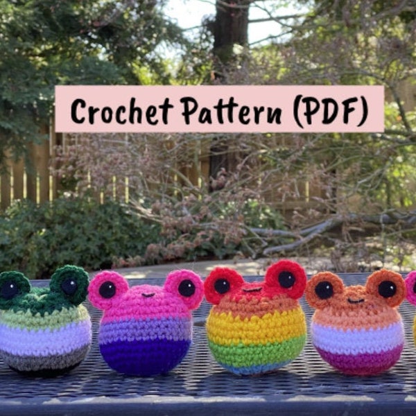 PDF PATTERN ONLY: Crochet Pride Frog Amigurumi, Crochet Pattern