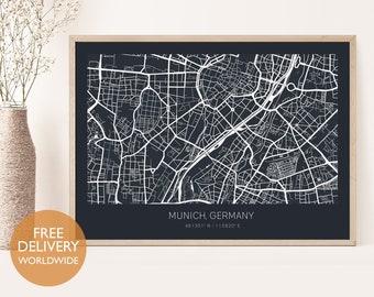 Personalisierte Stadt Karte Drucken, Benutzerdefinierte Karte Geschenk, Karte Drucken, Benutzerdefinierte Ort Ihrer Wahl, Benutzerdefinierte Karte, Stadtplan, Karte, Karte Wandkunst, Wohnkultur