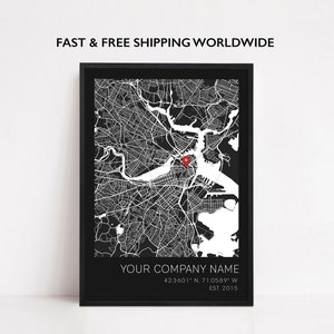 Neues Geschäftsgeschenk, Business Lageplan, Firmenstandorte, Firmenjubiläumsdruck, Geschäftsjubiläumsdruck, kleine Geschäftsgeschenkkarte