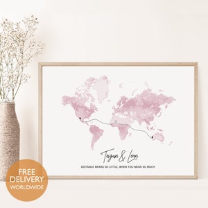 Cadeau personnalisé pour relation longue distance, Cadeau longue distance pour couple, Cadeau longue distance pour petite amie, Famille longue distance, Carte