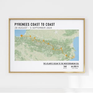 Custom Multi-Day Cycling Map, Personalized Bike Ride Poster, Strava GPX Art, Bikepacking Gift, Tracked Route Print for Cyclists