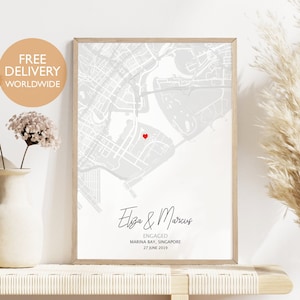 Cadeau de fiançailles personnalisé, cadeau de mariage, cadeau d'anniversaire pour mari, cadeau pour femme, carte de fiançailles, cadeau pour couple, décoration murale