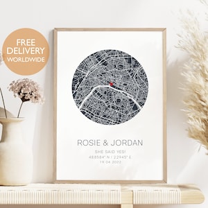 Idée cadeau nuptiale de douche, cadeau pour la mariée, cadeau nuptiale de douche personnalisé, elle a dit oui, cadeau des demoiselles d'honneur, impression de carte personnalisée fiançailles