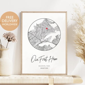 Our First Home, Housewarming Gift, New Home Gift, Our First Home Map, Home Art, Our Home Gift, Family Home, Home Decor, Home Owner, New Home