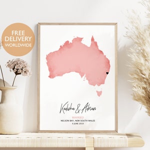 Regalo de compromiso personalizado, impresión de mapa personalizada, regalo de bodas, regalo de aniversario para esposo, regalo para esposa, mapa de compromiso, regalo para pareja