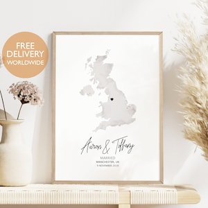 Regalo de boda para una escapada, mapa de ubicación para una boda para una escapada, regalo de boda personalizado, regalo de boda para un hijo, regalo de boda de destino, mapa de ubicación