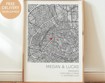 Mapa de propuesta personalizado, impresión de mapa de compromiso personalizado