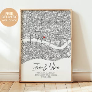 Where It All Began Map Print, Personalised Location Map Gift for Couples, Where We Fell in Love Wall Art, Valentine's Day Gift