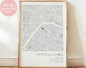 Engagement Map Print Digital Download Only, Last Minute Engagement Gift, Engagement Map Gift, Gift for Husband, Map Print, Home Decor