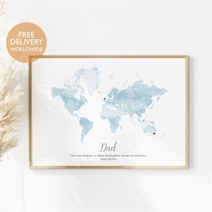 Vatertagsgeschenk, Fern-Vatertagsgeschenk, Weltkarte Papa, Ferngeschenk für Papa, Einzigartiges Ferngeschenk für Papa