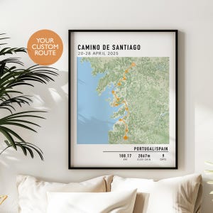 Multi-Day Hiking Custom Map Print, Any Hike Trail, Strava, Gift for Hiker, Hiking Trail Map, Tracked Hike Route, Personalized Hiking Poster