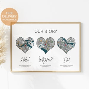 Bride to Be Gift, Our Story Personalized, Hello Will You I Do, Anniversary Gift, Wedding Day Gift for Husband, Paper Anniversary Gift Wife