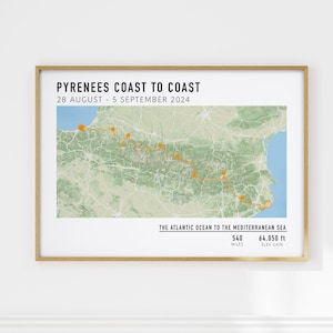 Custom Multi-Day Cycling Map, Personalized Bike Ride Poster, Strava GPX Art, Bikepacking Gift, Tracked Route Print for Cyclists