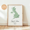 Gift for Newly Engaged Couple Print, Watercolour, Personalized Engaged Gift, Engagement Map Gift, Gift for Husband, Map Print, Wall art product logo