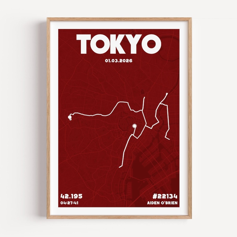 London Marathon Route Map Print 2026 Custom Runner Gift Il M1il 
