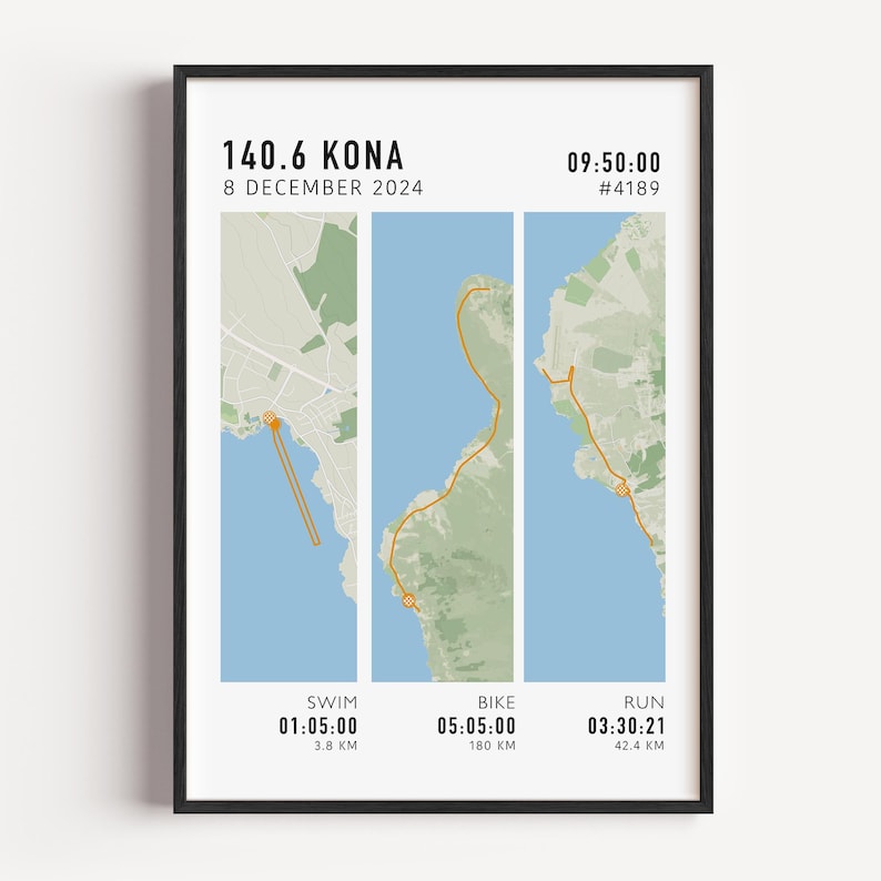 any triathlon map poster run route print Any ironman, Strava Route, Custom triathlon Route Map Print, ironman 70.3, ironman 140.6