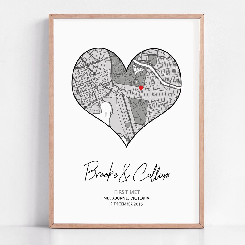 Where it all began map print styled as modern wall art in a neutral interior