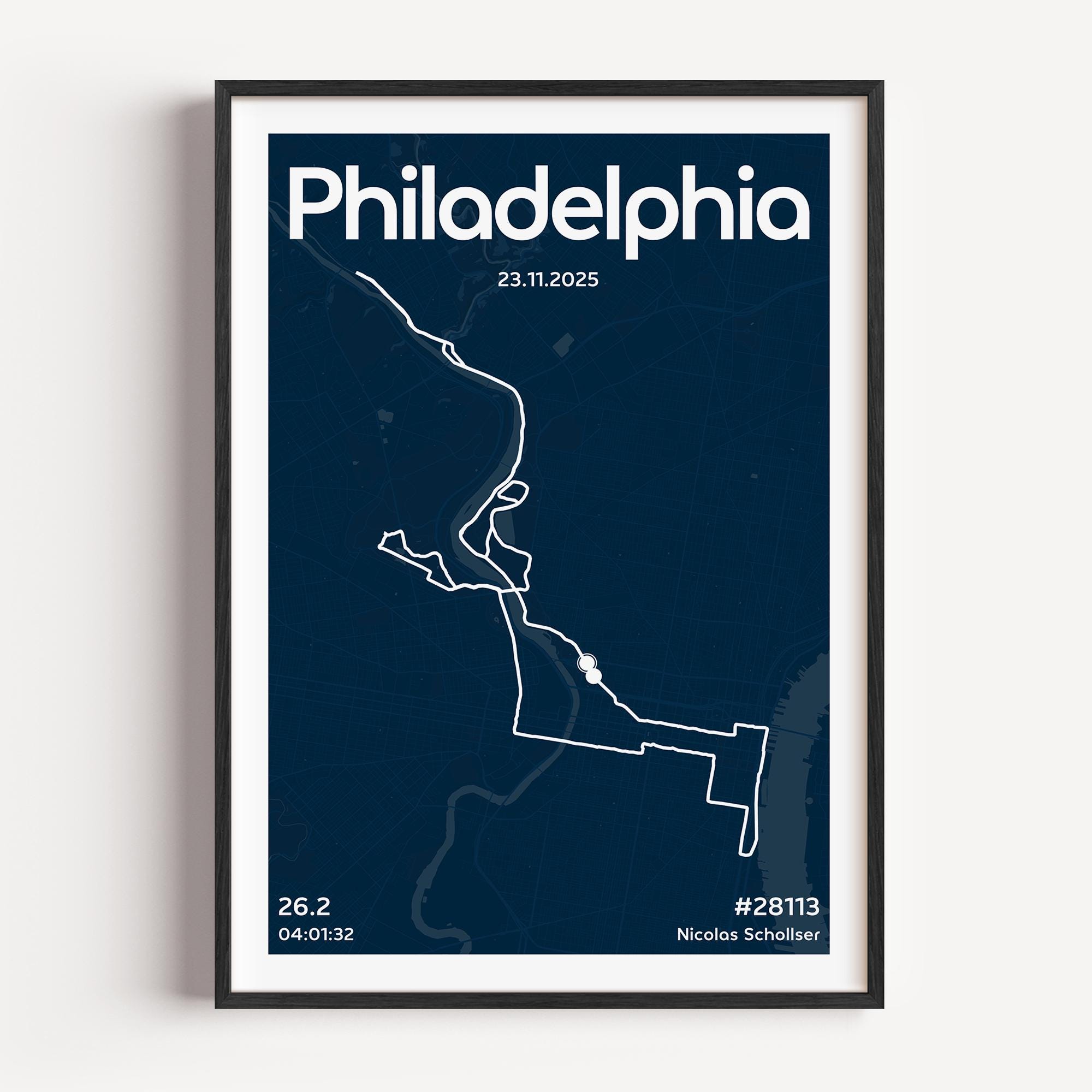 London Marathon Route Map Print 2026 Custom Runner Gift Il 756b 