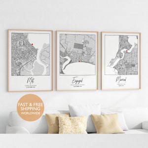 Gepersonaliseerd jubileumcadeau, 1e verjaardagscadeau voor man, cadeau voor vrouw, huwelijkscadeaus, gepersonaliseerd kaartcadeau, wanddecoratie, kunst thuis