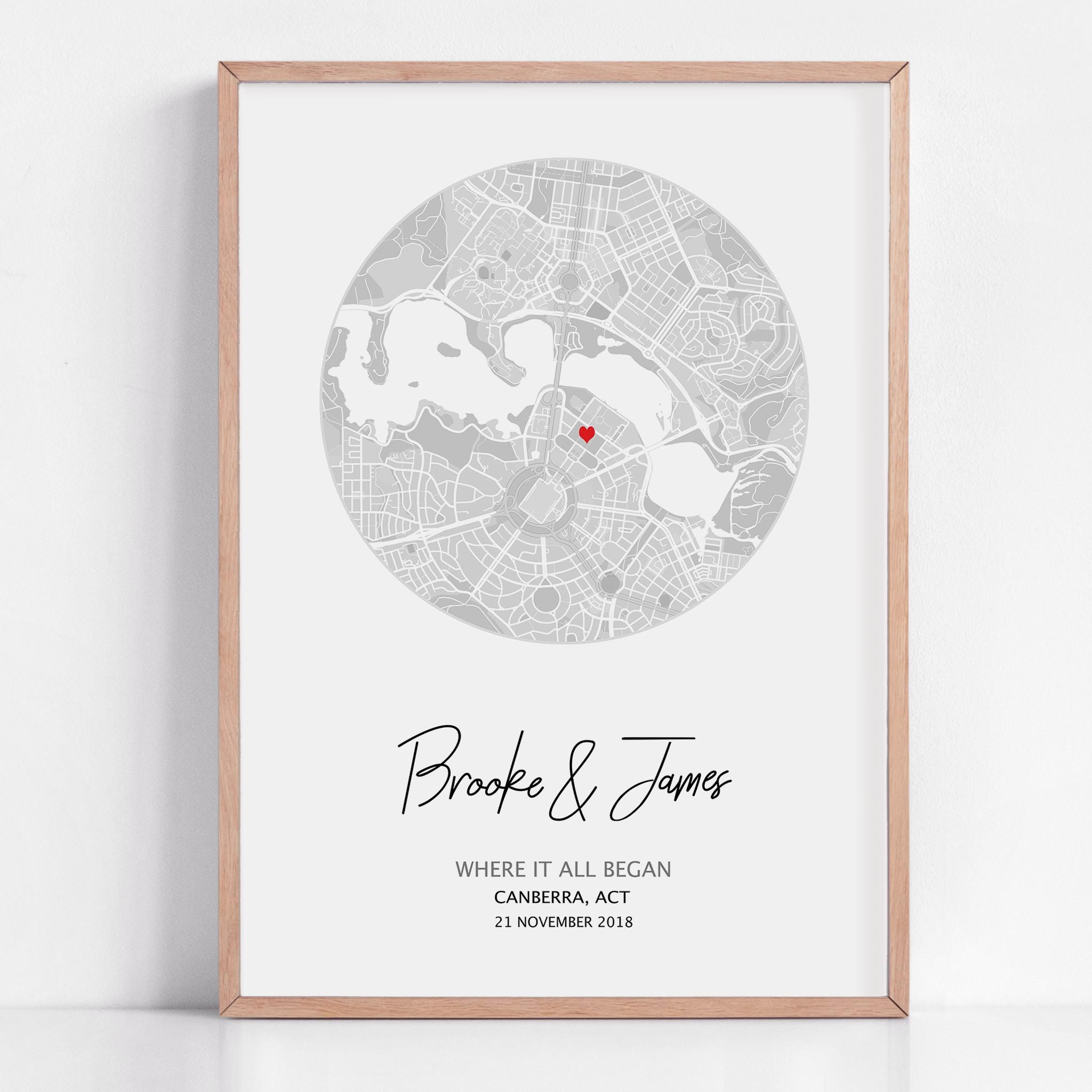 Our Beginning Map Print With Coordinates, Personalised First Date ...