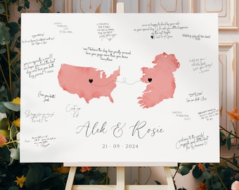 Custom Wedding Guest Book Alternative, Personalized Guest Book, World Map Guest Book, Watercolour Wedding Decor, Custom Welcome Sign Idea