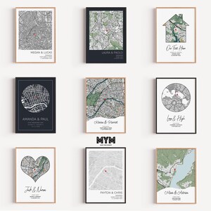 Mapa de nuestro primer encuentro, mapa de la primera cita, regalo personalizado, regalo para novio, regalo para novia, regalo personalizado, regalo de aniversario, mapa imagen 4