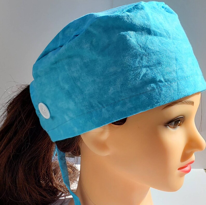 Scrub Caps With Side Buttons Surgical CapsDental Scrub Etsy