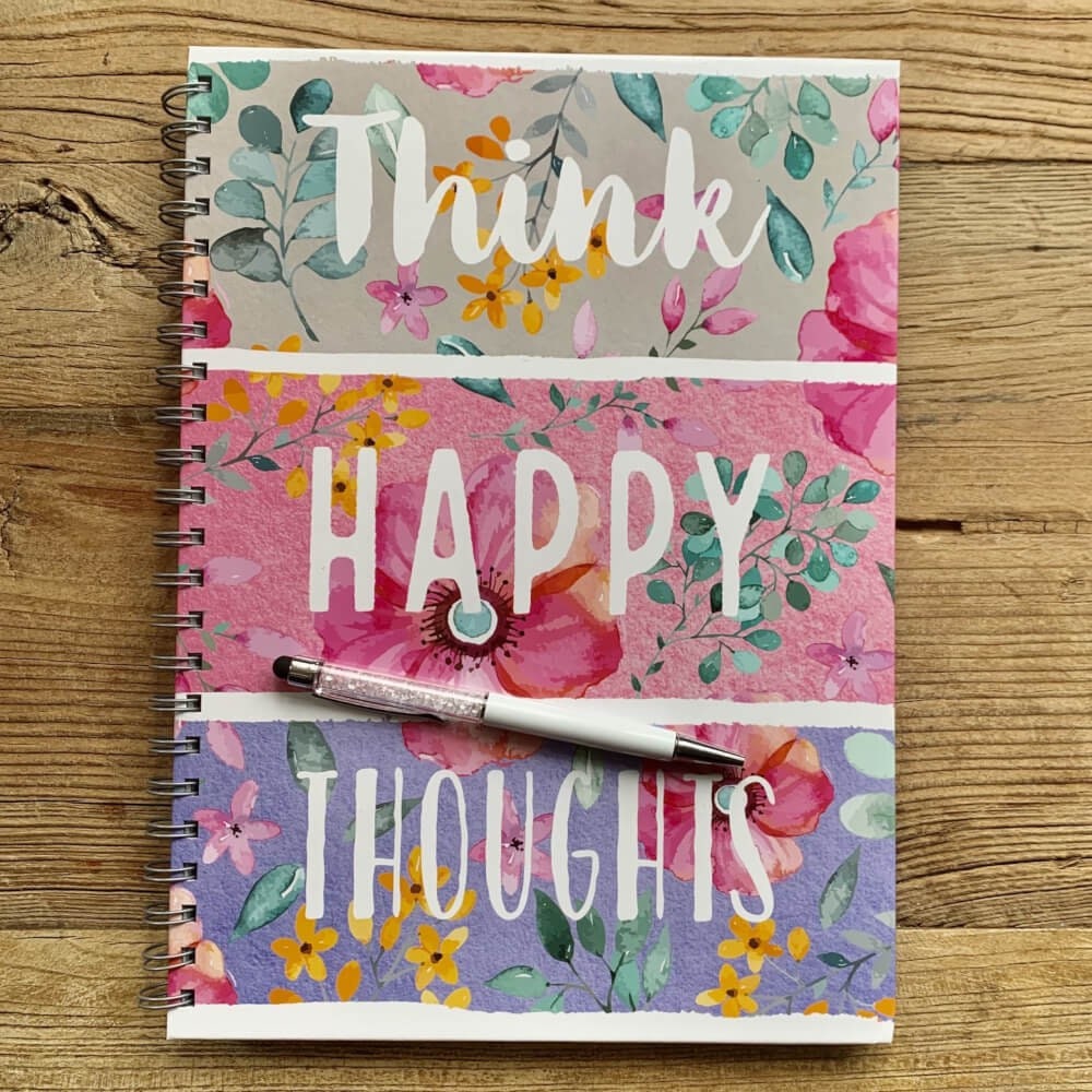 A4 Wiro Think Happy Thoughts Notebook Journal - Etsy UK